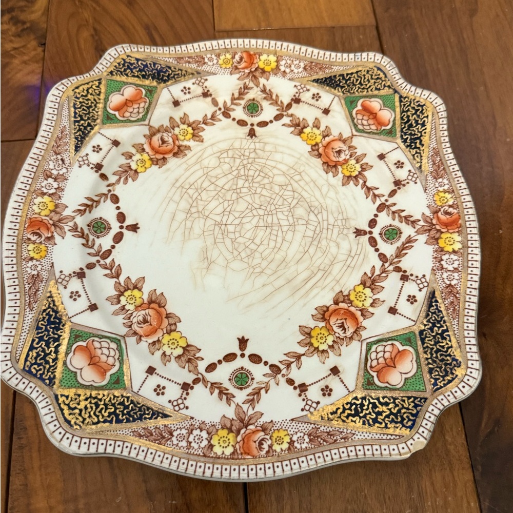 Floral Square Decorative Plate stafford england